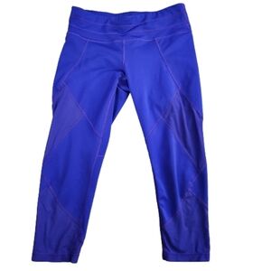 Athleta Womens Leggings Small Purple Mesh Cropped Capri Yoga Running